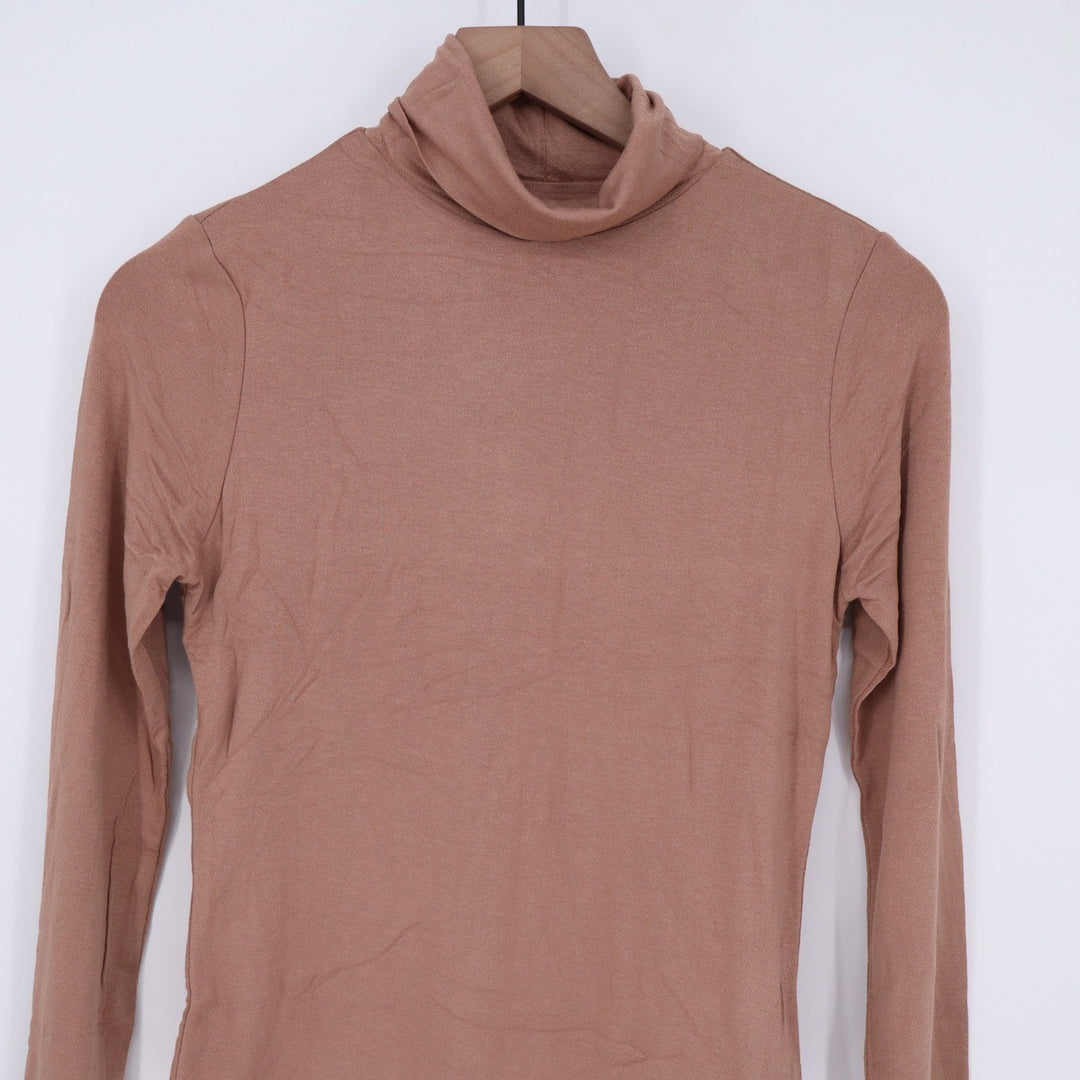 Naked Wardrobe Mauve Brown Turtleneck Long Sleeve Bodysuit XL