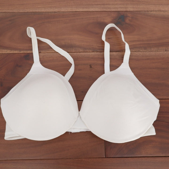 Maidenform T-Shirt Bra Womens 36C White Nylon Stretch Padded Adjustable Strap