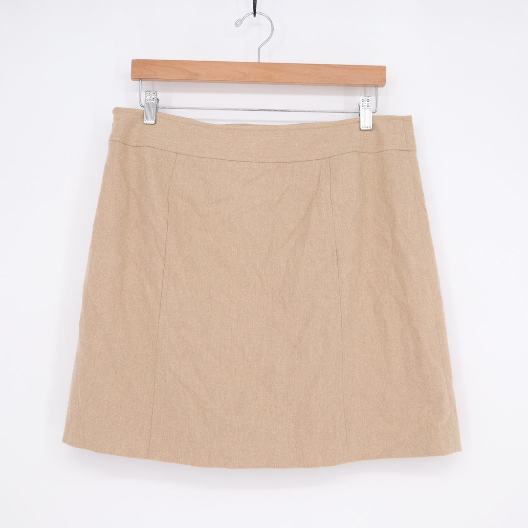 Banana Republic Tan Wool Cashmere Blend A-Line Mini Skirt Womens Size 12