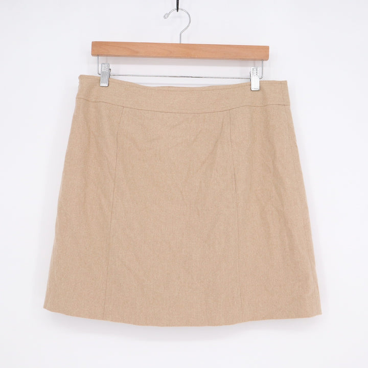 Banana Republic Tan Wool Cashmere Blend A-Line Mini Skirt Womens Size 12