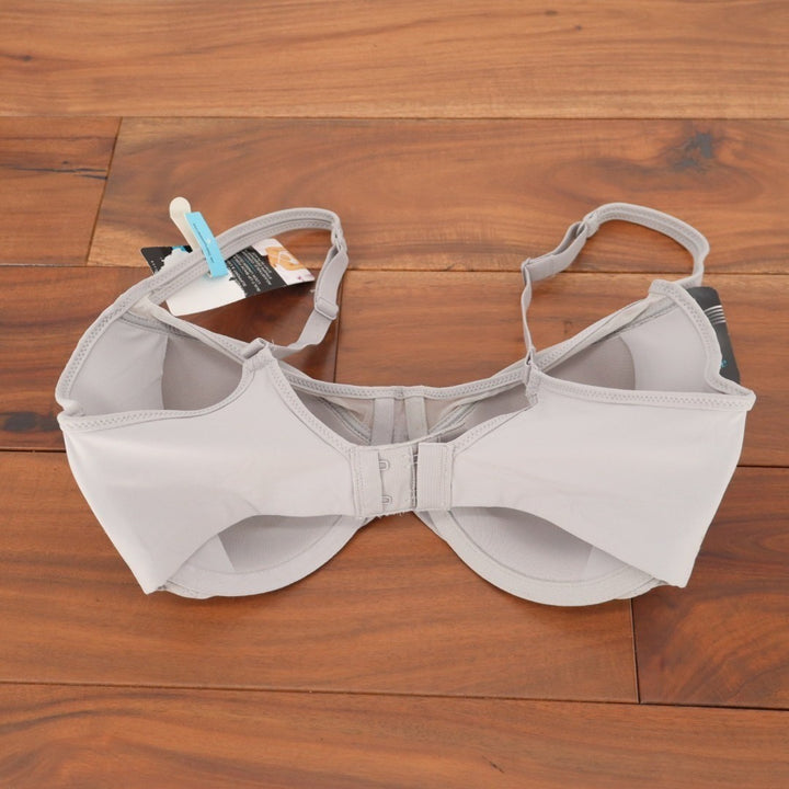 Bali One Smooth U Ultra Lite Neckline Bra Womens 34C Crystal Gray Underwire