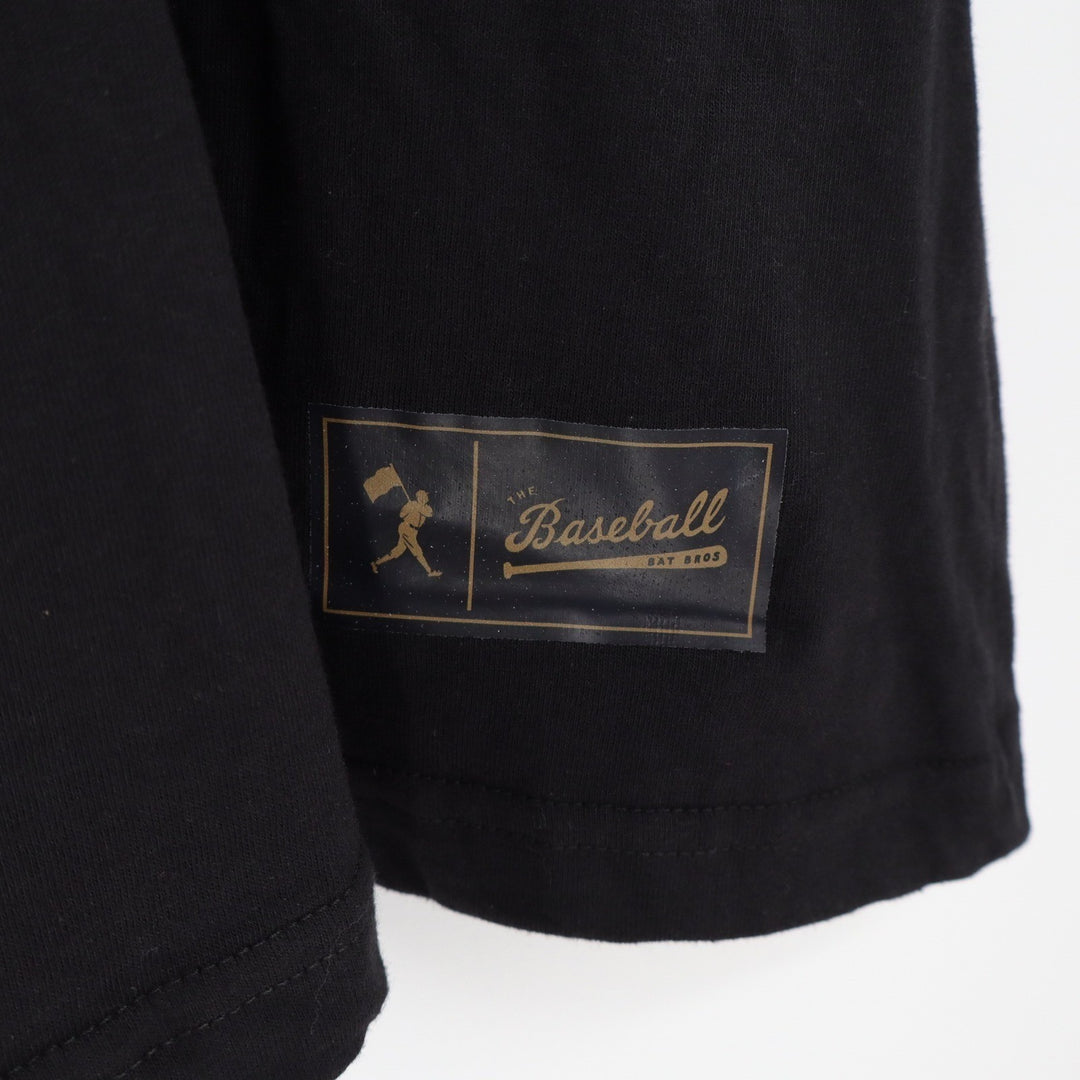 Baseballism Mens The Bat Bros Graphic T-Shirt Black Short Sleeve Size M