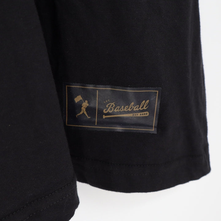 Baseballism Mens The Bat Bros Graphic T-Shirt Black Short Sleeve Size M