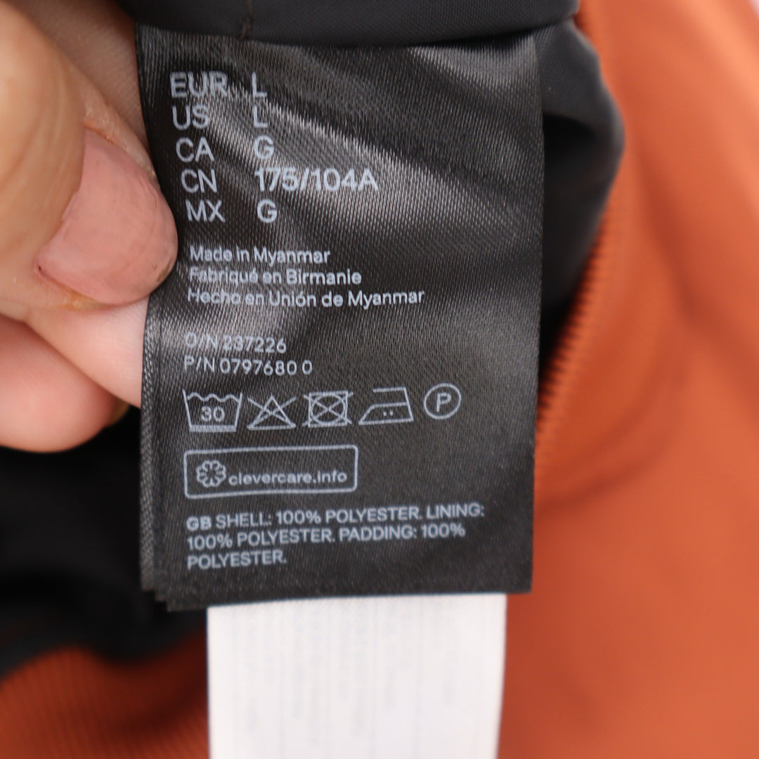 H&M Divided Mens Burnt Orange Full Zip Padded Bomber Jacket Size L