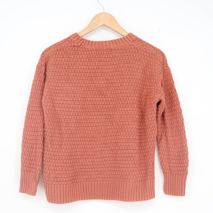 Old Navy Womens XS Petite Terracotta Coral Textured Knit Tunic Sweater Cotton