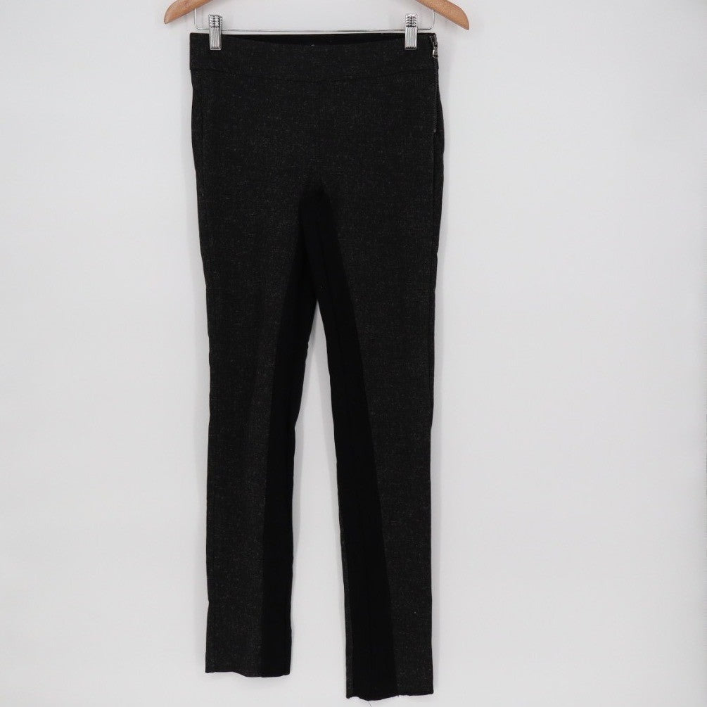 Kenneth Cole New York Pants Women 0 Gray Black Two Tone Slim Leg Career Side Zip