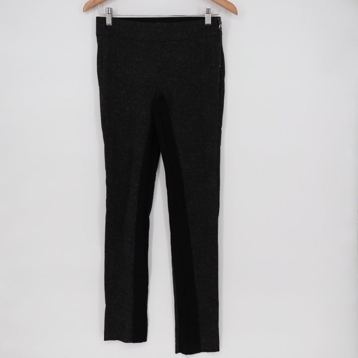 Kenneth Cole New York Pants Women 0 Gray Black Two Tone Slim Leg Career Side Zip