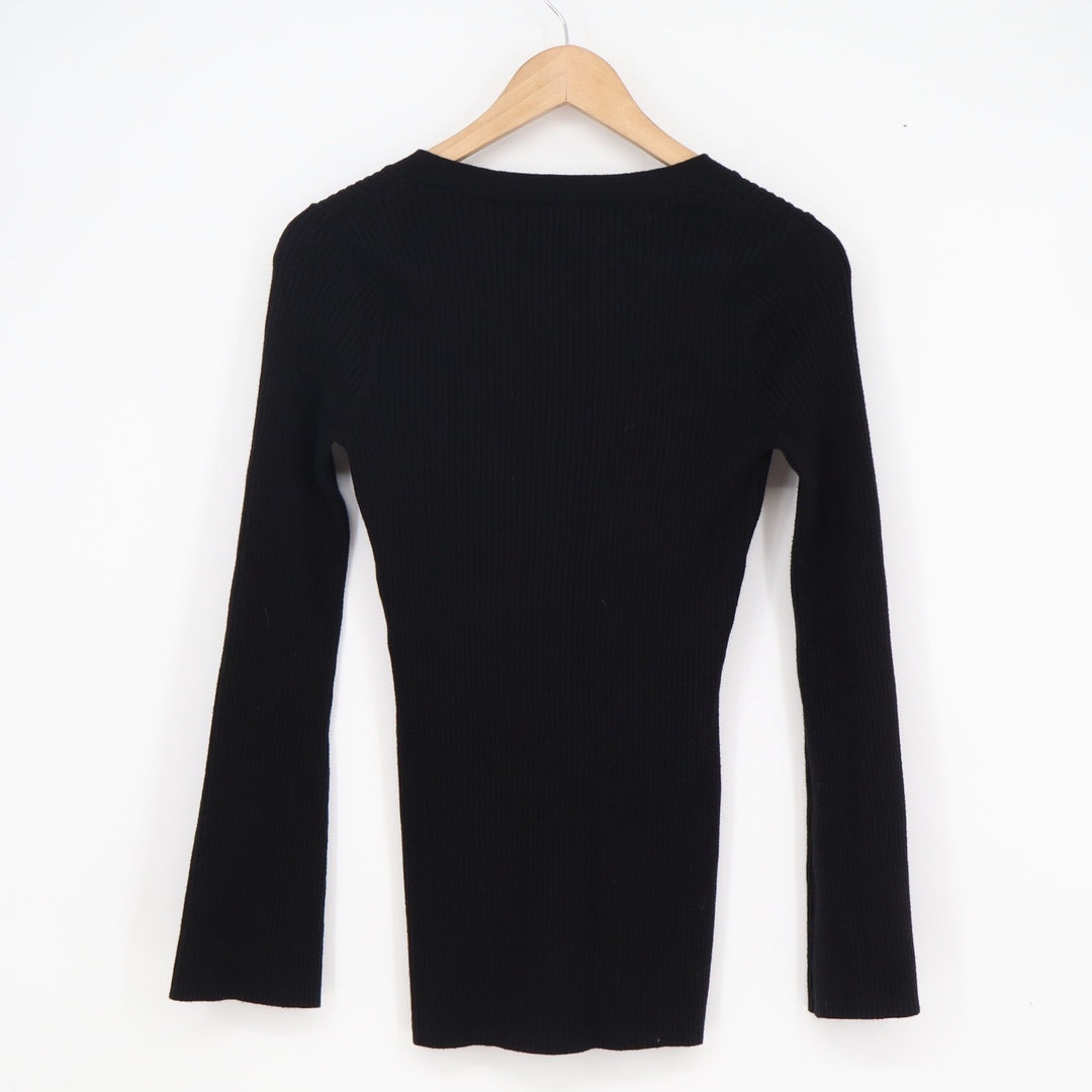 Old Navy SoSoft Lite Ribbed Cardigan Sweater Black V-Neck Button Front Small