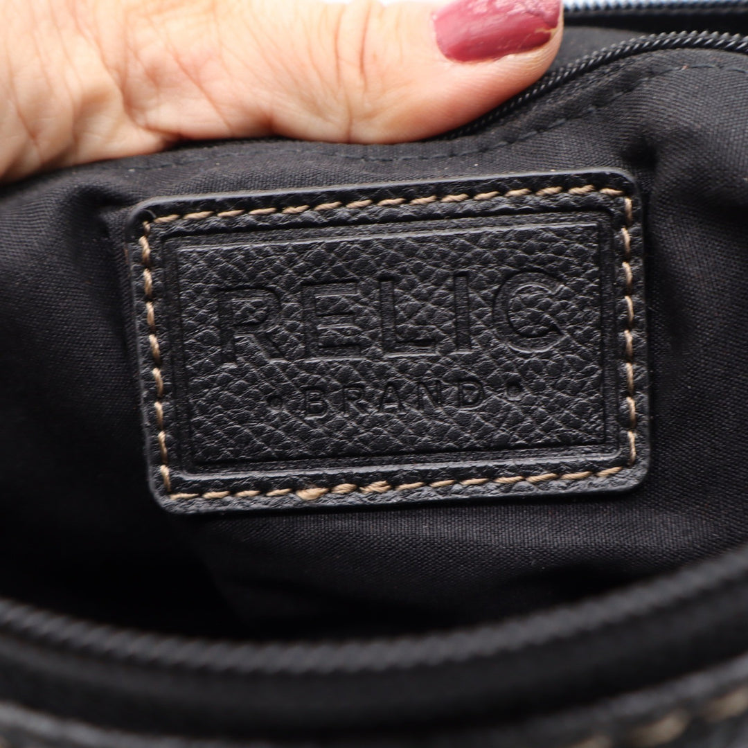 Relic Handbag Women's OS Crossbody Satchel Black Faux Leather Multi-Pocket