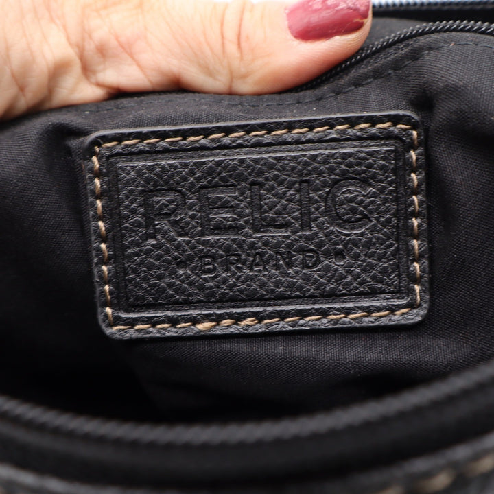 Relic Handbag Women's OS Crossbody Satchel Black Faux Leather Multi-Pocket