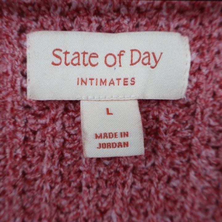 State of Day Intimates Pajama Top Womens Large Rust Open Knit Sleepwear Pullover