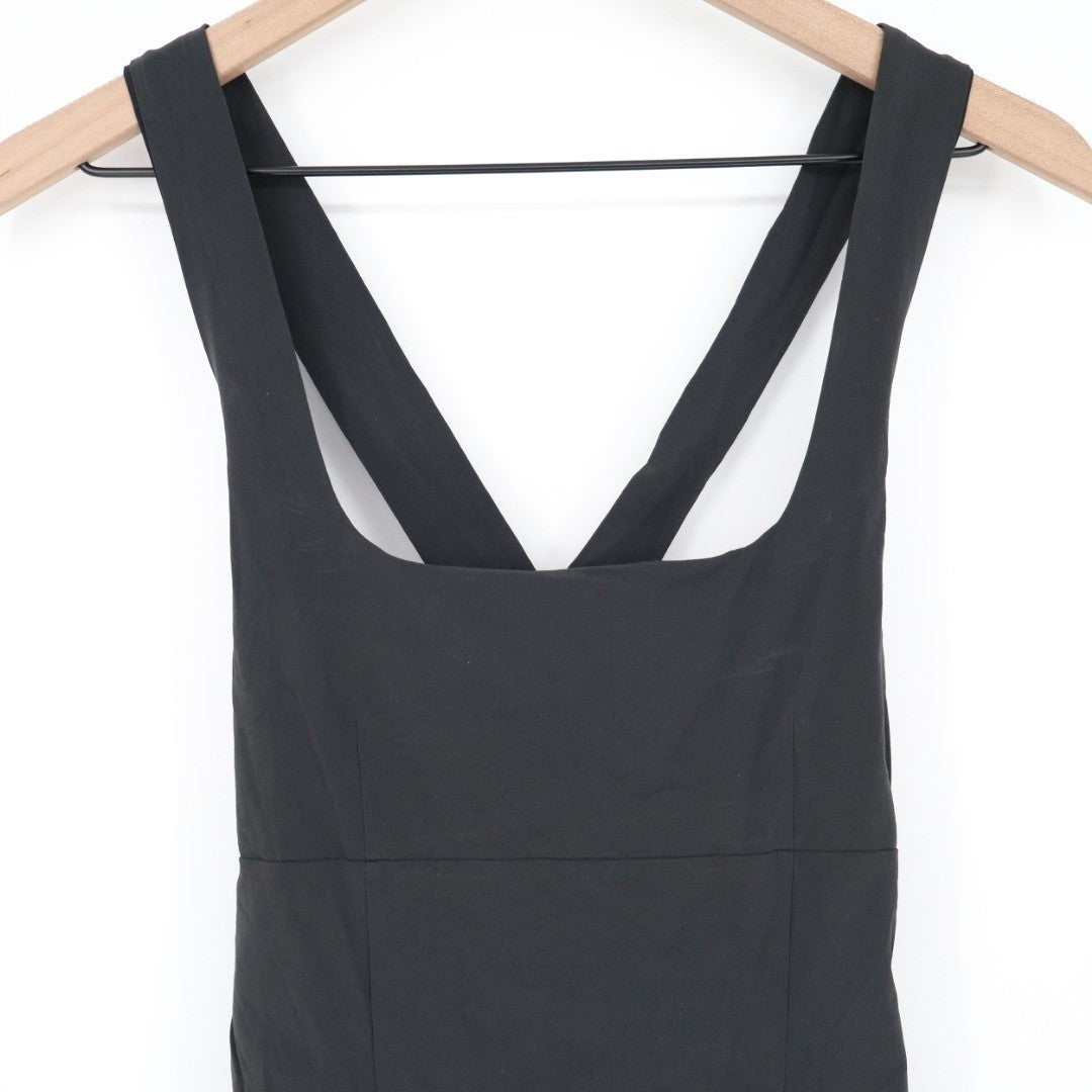 Outdoor Voices Mini Dress Womens S Black Stretch Square Neck Cross Back Pullover