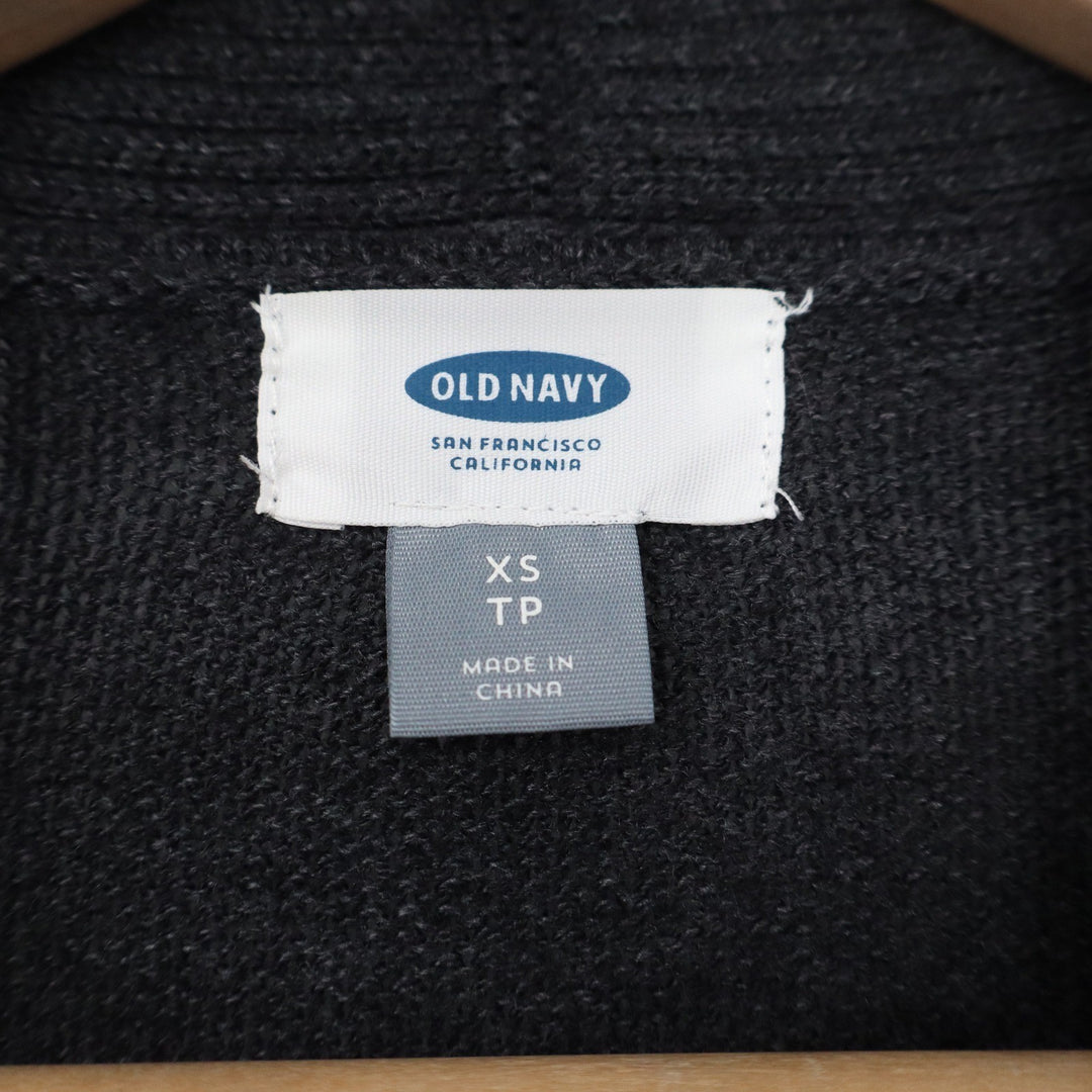 Old Navy Womens XS Charcoal Grey Open Front Draped Shawl Collar Cardigan Sweater