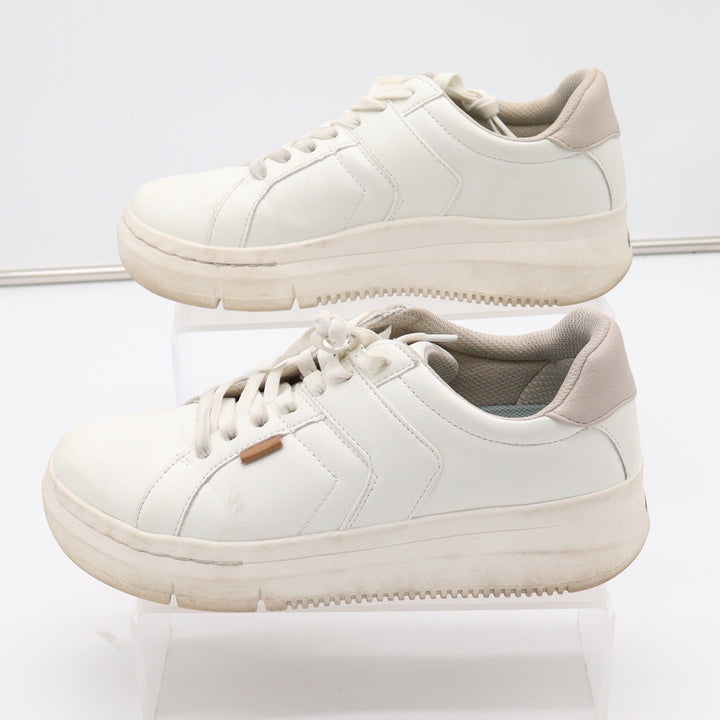 Dr. Scholls Sadie White Platform Sneakers Womens Size 8 Lace Up Fashion Shoes