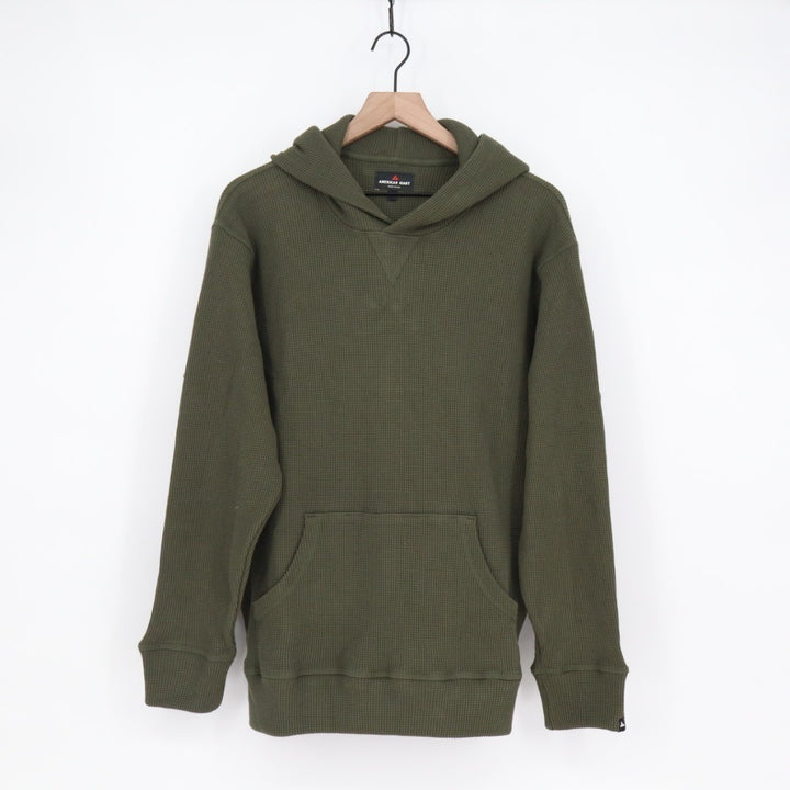 American Giant Summit Hoodie Mens Large Green Cotton Kangaroo Pocket Pullover