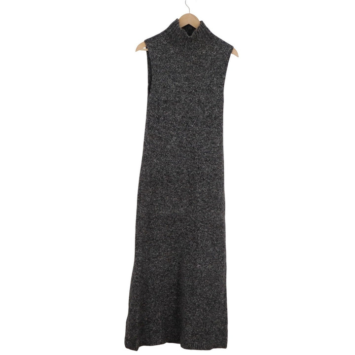 Zara Womens Grey Marled Knit Sleeveless Mock Neck Maxi Sweater Dress Size S