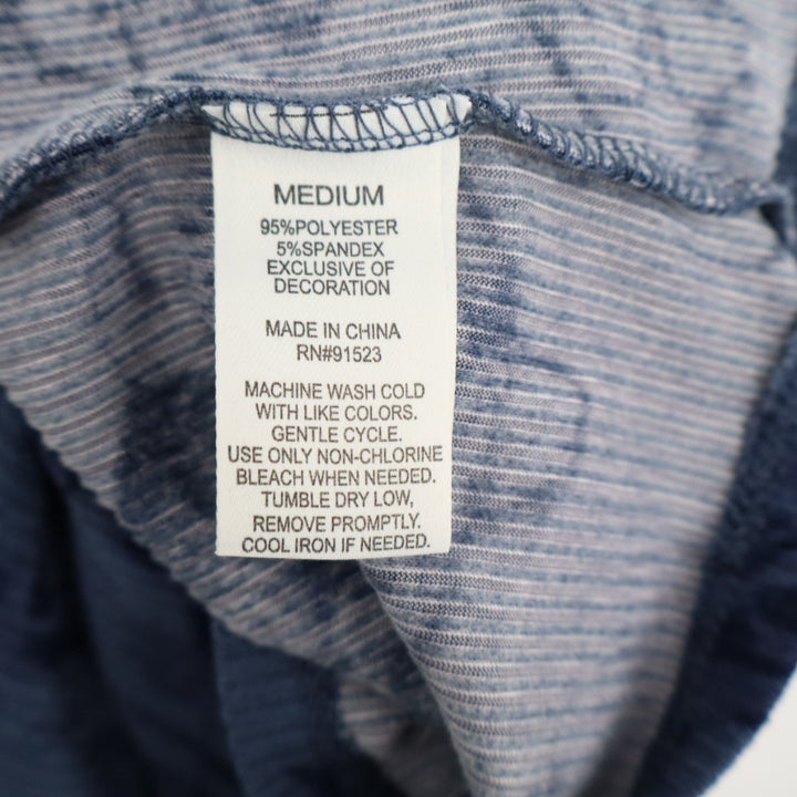 Roudelain Pajama Top Womens Medium Vintage Indigo Floral Print Stretch Ribbed