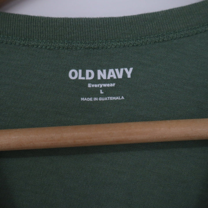 Old Navy Everywear Large Olive Green Cotton Short Sleeve Crewneck T-Shirt