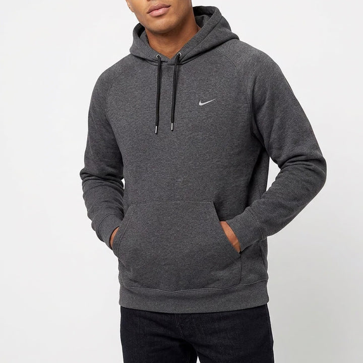 Nike Hoodie Mens XL Heather Gray Cotton Long Sleeve Kangaroo Pockets Pullover