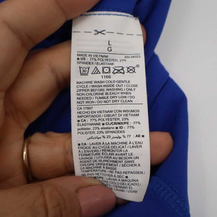 Old Navy Active Powersoft Royal Blue Mesh Crop Leggings Pockets Womens Large