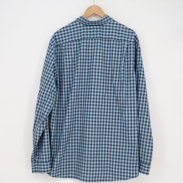 Eddie Bauer Mens Blue Plaid Classic Fit Mesh Lined Button Down Shirt TXL