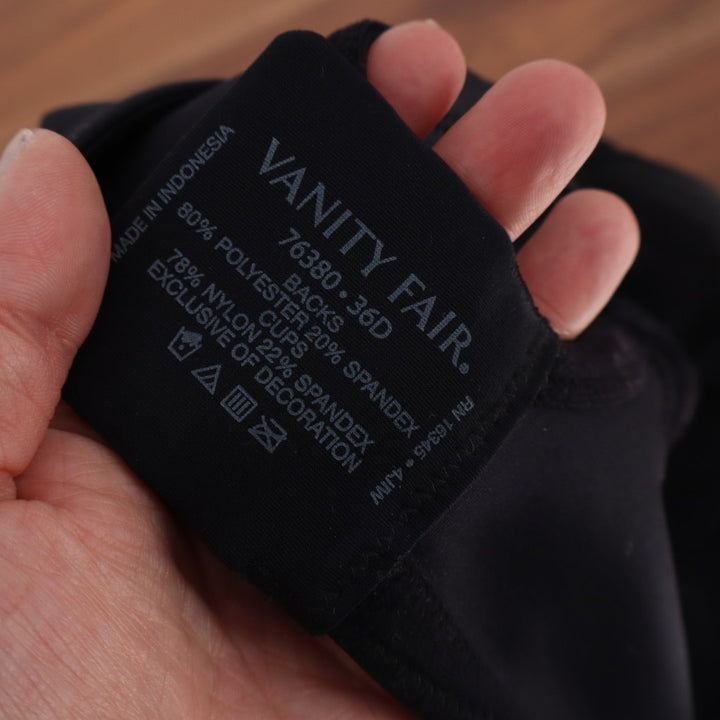 Vanity Fair Beauty Back Bra Women's 36D Black Stretch Full Figure Underwire
