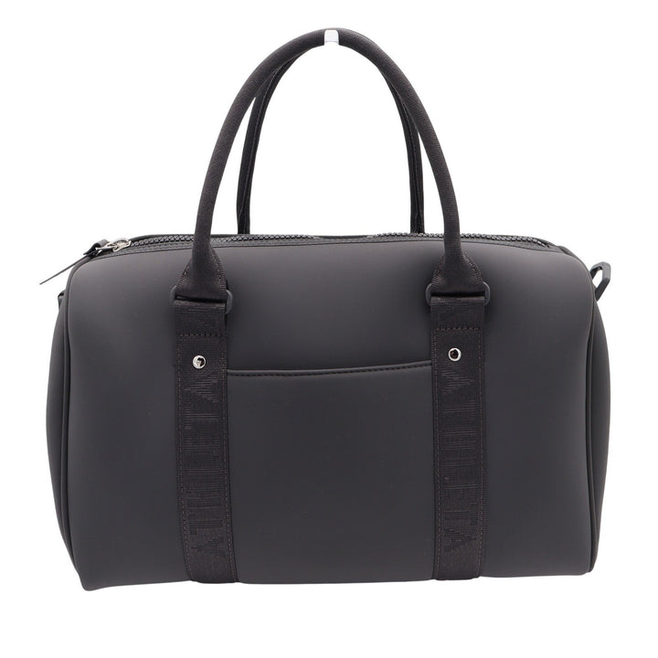 Athleta Coffee Run Neoprene Bag Black Duffle Gym Travel Barrel Bag