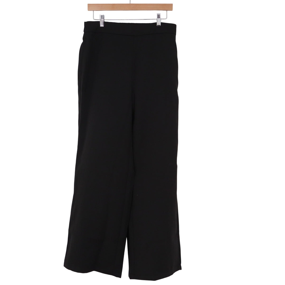 BTFBM Womens Black Wide Leg Trousers Elastic Back Dress Pants Size 12 NEW