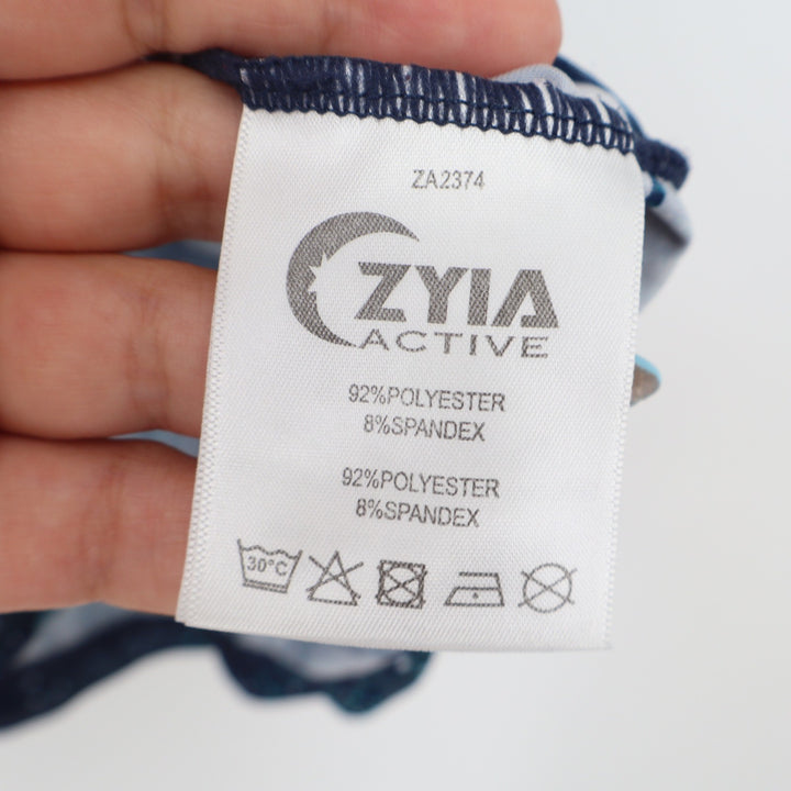 Zyia Active Tank Top Womens S ZA2374 Navy Blue Teal Racerback Mesh Excellent