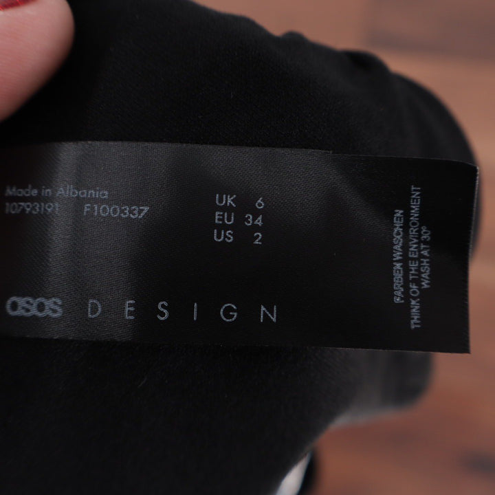 ASOS DESIGN Recycled M&M V Front Black Thong Bikini Bottoms Size US 2