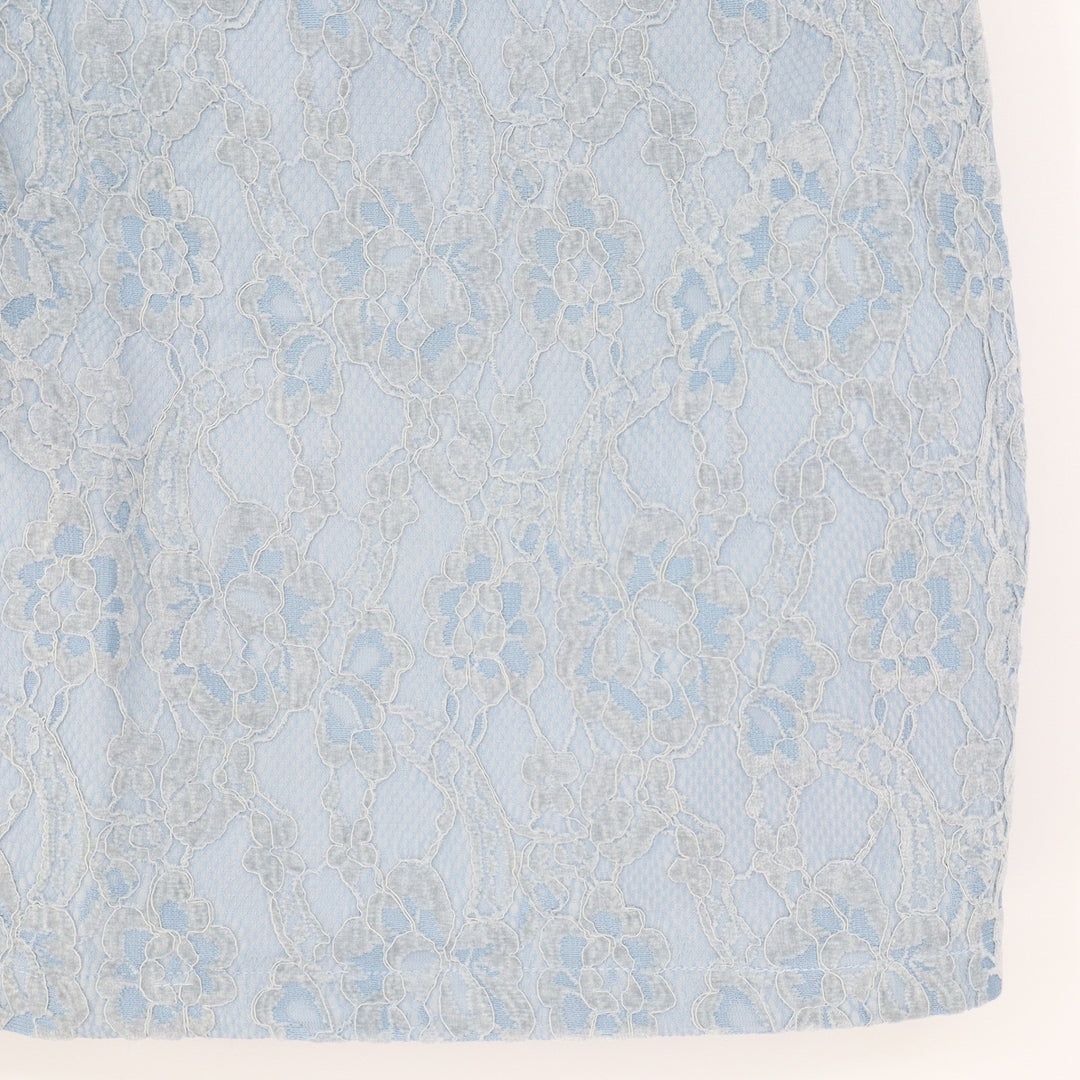 Naked Wardrobe Light Blue Floral Lace Mini Skirt High Waist M