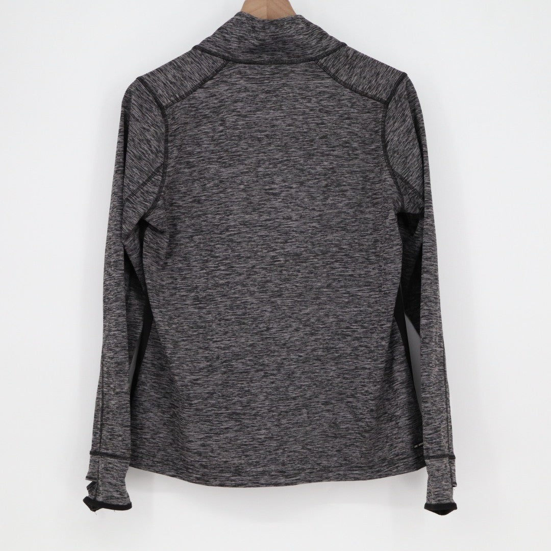 Danskin Now Semi Fitted Athletic Jacket Womens L (12-14) Gray Space Dye Full Zip