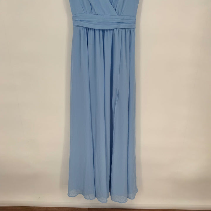 Lulus Thoughts Of Hue Light Blue Surplice Maxi Dress Size S