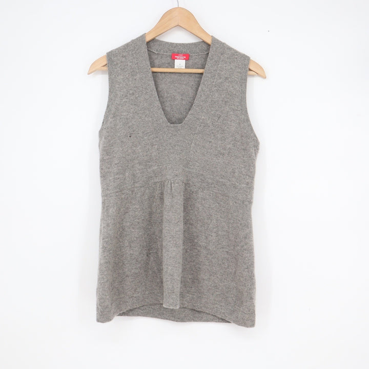 J.Crew Preferita 100% Cashmere V-Neck Sweater Vest Heather Gray Size M