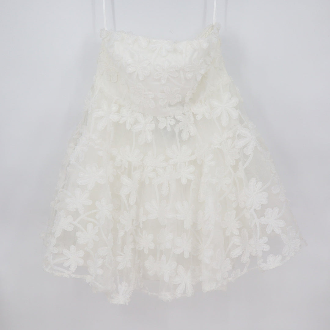 Showpo Angel Biba Rheiva White 3D Floral Embroidery Strapless Mini Dress 20 4XL