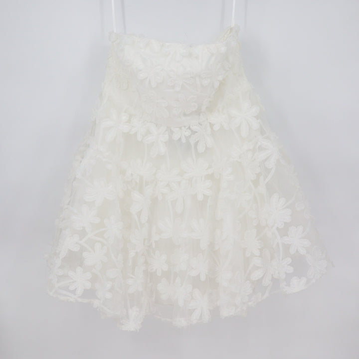 Showpo Angel Biba Rheiva White 3D Floral Embroidery Strapless Mini Dress 20 4XL