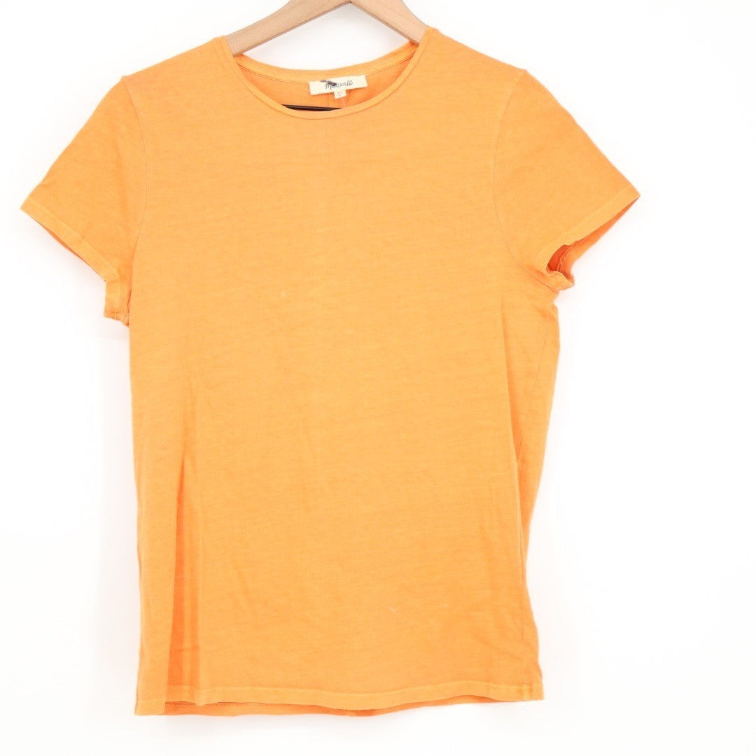 Madewell T-Shirt Womens XL Orange Cotton Short Sleeve Crew Neck Outdoor Wear
