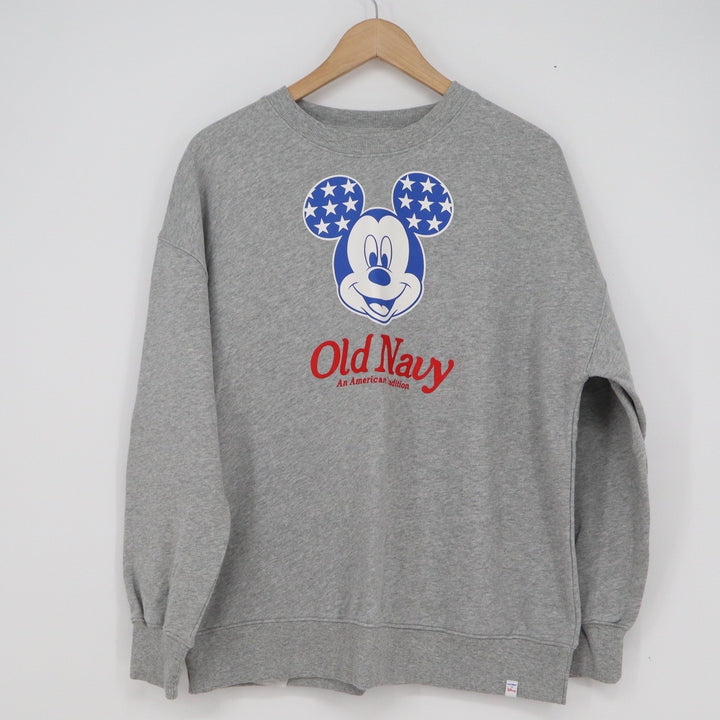 Old Navy Disney Mickey Mouse Americana Gray Crewneck Sweatshirt Small