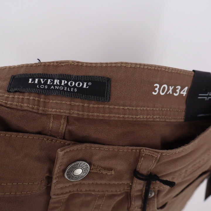 Liverpool Los Angeles Mens Brown Straight Leg Casual Pants Size 30x34