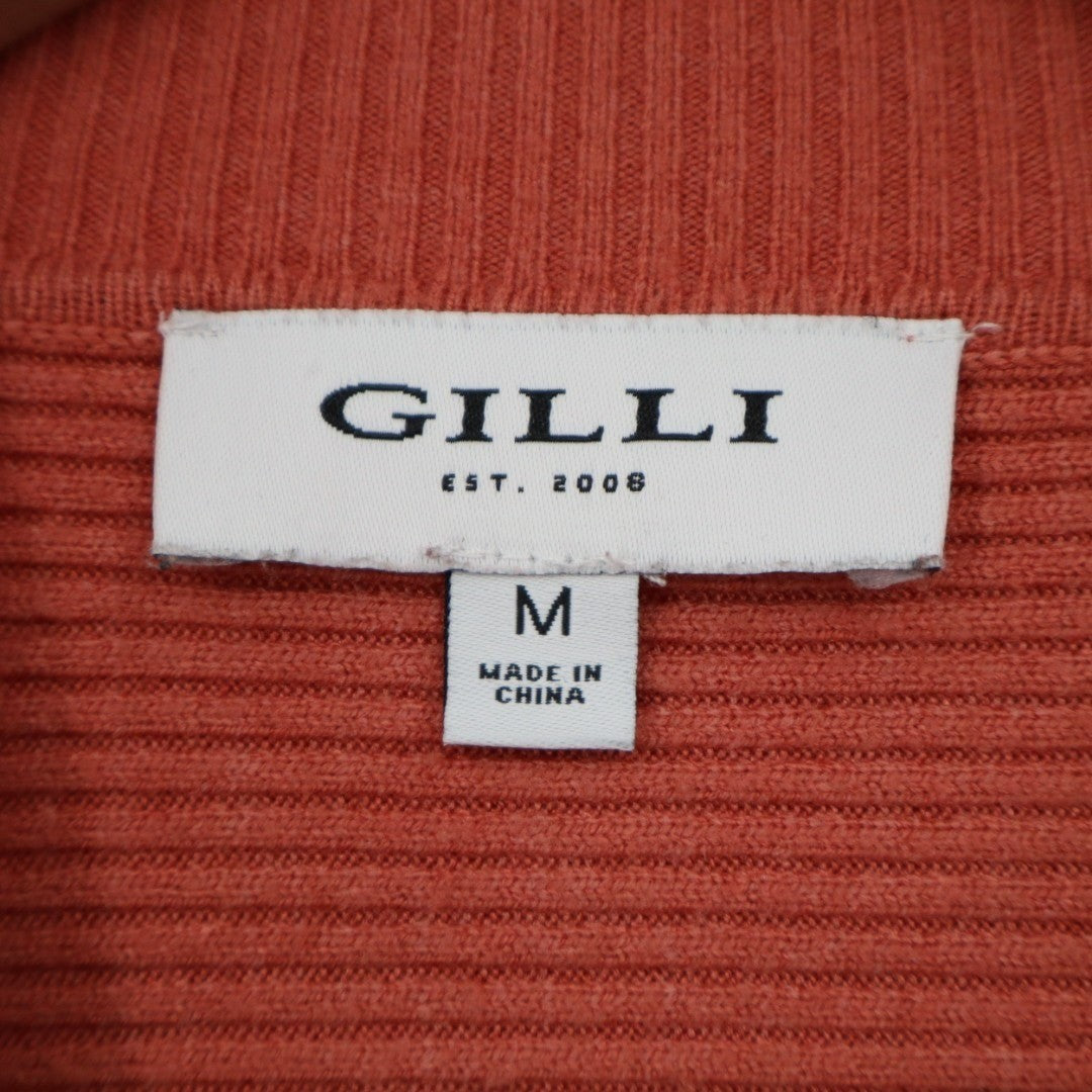 Gilli Sweater Womens Medium Rust Knit Ribbed Mock Neck Long Sleeve Winter Wear