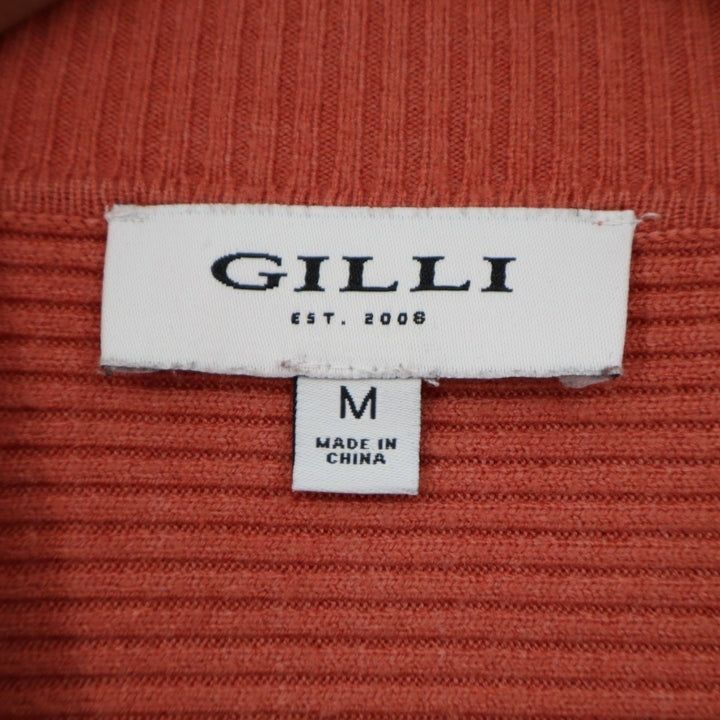 Gilli Sweater Womens Medium Rust Knit Ribbed Mock Neck Long Sleeve Winter Wear