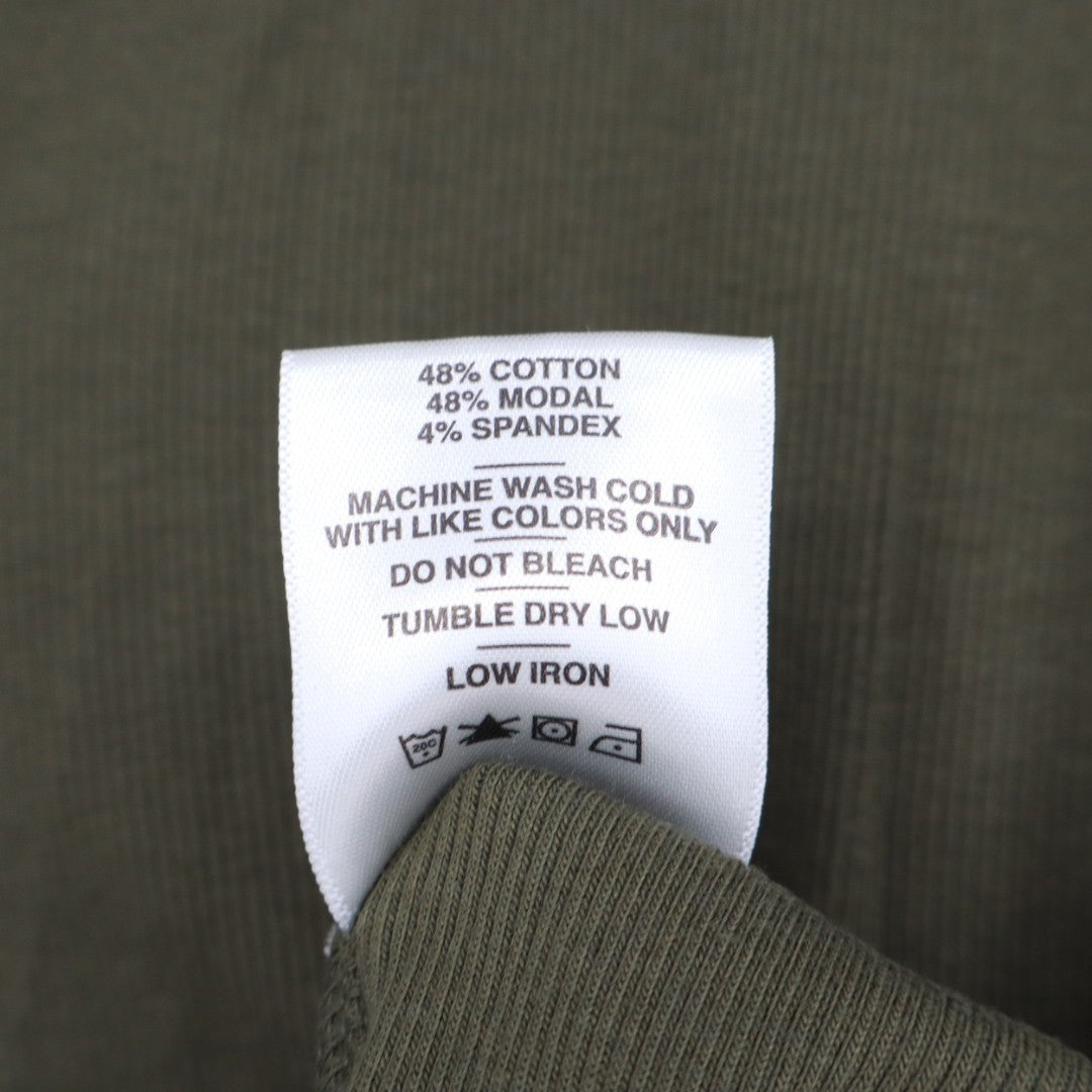 American Giant Luxe Rib V Notch Tee Shirt Womens Small Loden Cotton Stretch