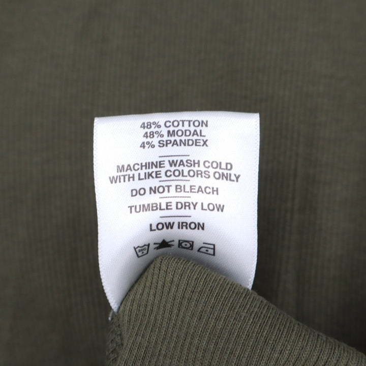 American Giant Luxe Rib V Notch Tee Shirt Womens Small Loden Cotton Stretch