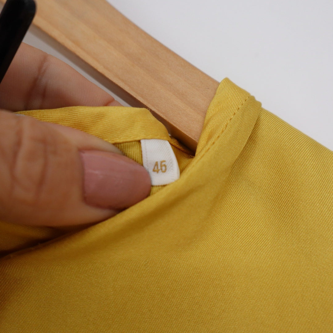 Le Sarte Pettegole Silk Ombre Blouse Yellow Brown Gradient Made in Italy Size 46