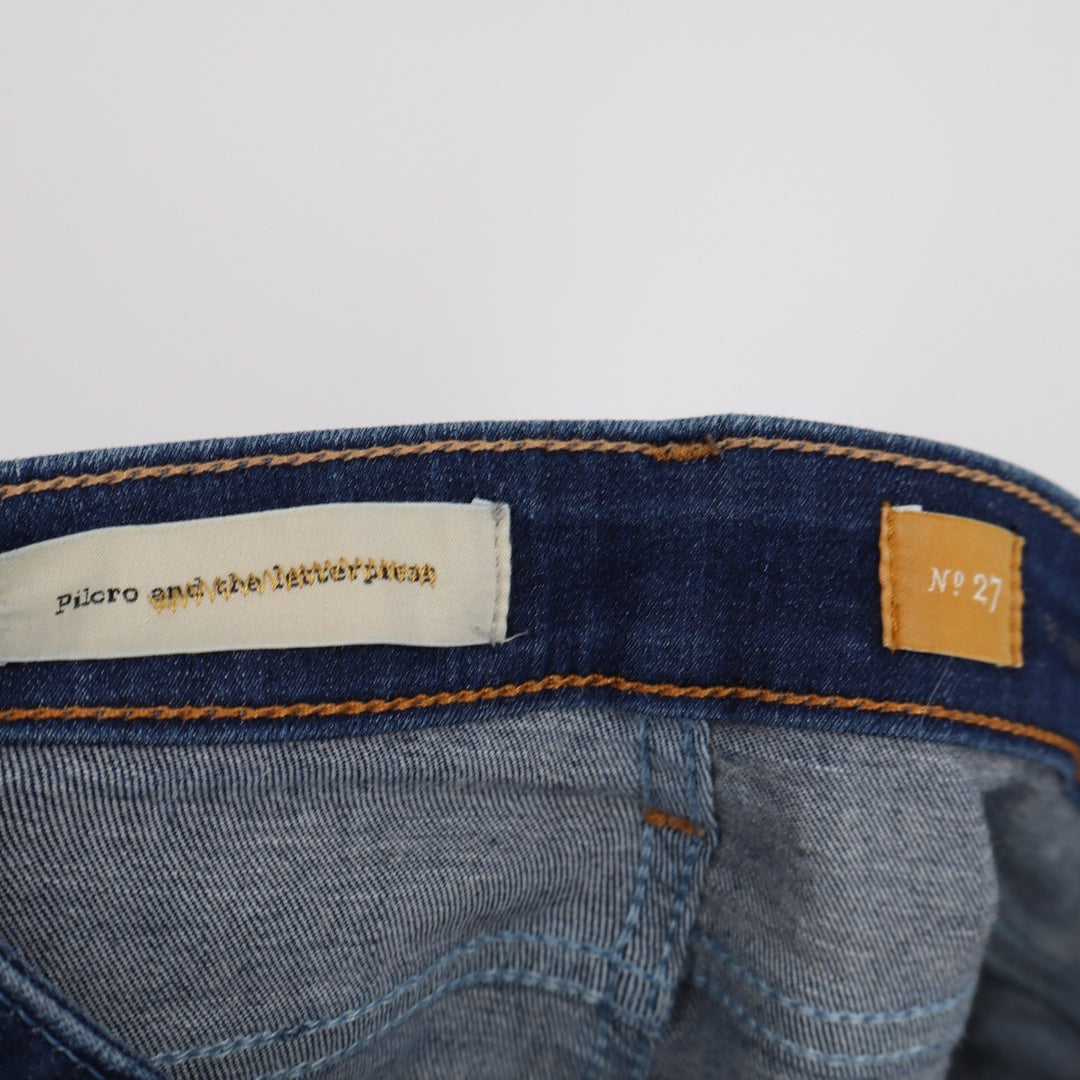 Pilcro and the Letterpress Womens Houndstooth Skinny Jeans Blue Size 27 No 27