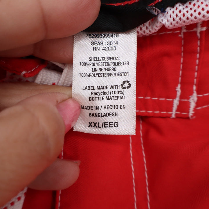 Joe Boxer Swim Trunks Mens XXL Red White Stripe Cargo Board Shorts Excellent