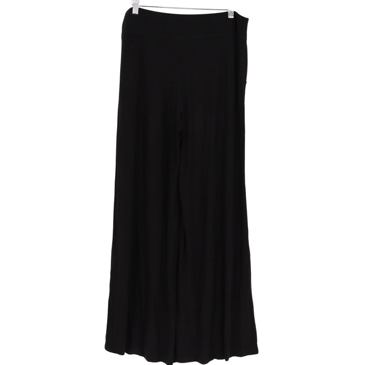 Aerie Palazzo Pants Womens Large Black Stretch High Waisted Flared Leg Pull On
