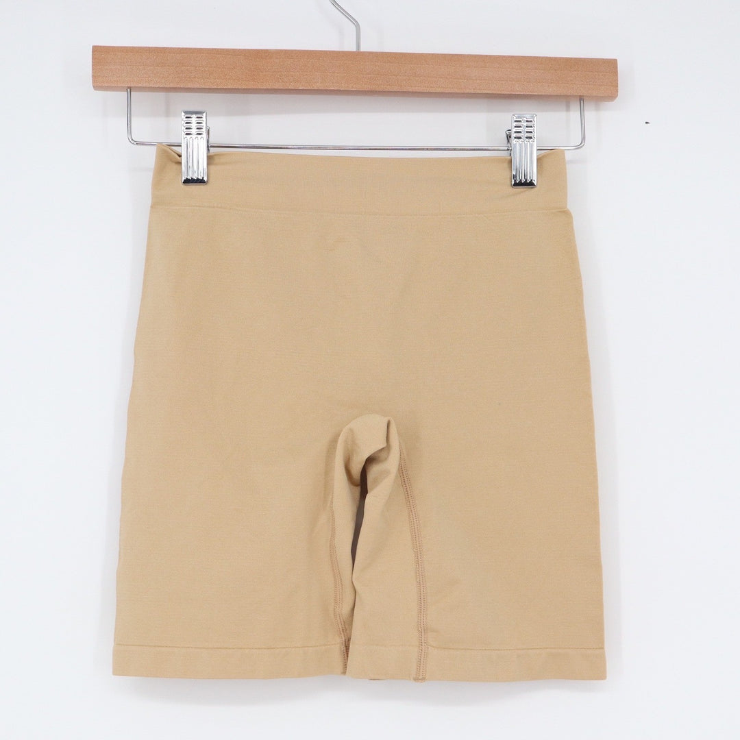 Tan Seamless High Waisted Shapewear Shorts Size Medium Nude Mid-Thigh