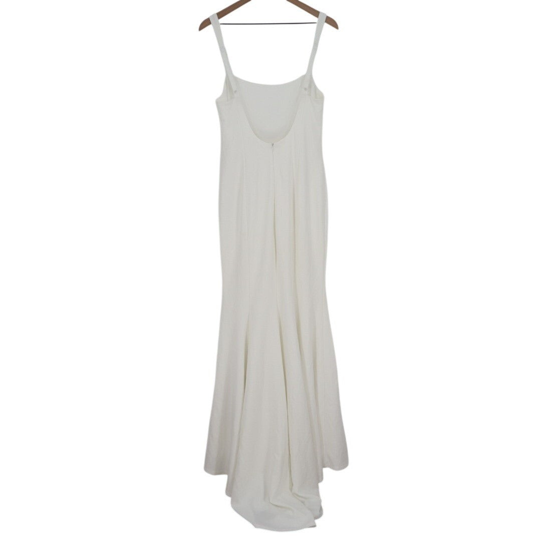 Lulus Safine Maxi Dress Womens Large White Stretch Backless Sleeveless Mermaid