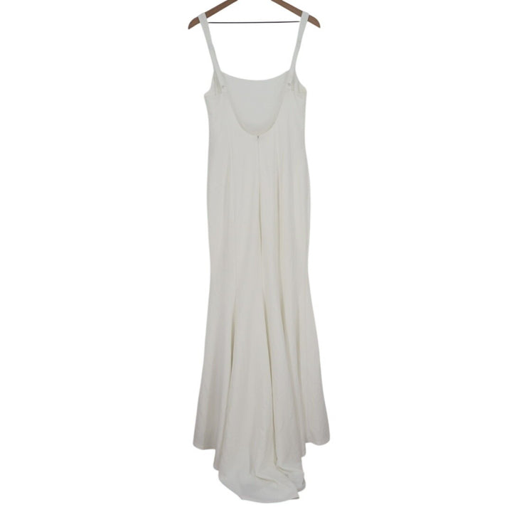 Lulus Safine Maxi Dress Womens Large White Stretch Backless Sleeveless Mermaid